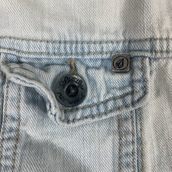 Volcom Women Blue Washed Crop Denim Vest Size XS - Picture 5 of 9